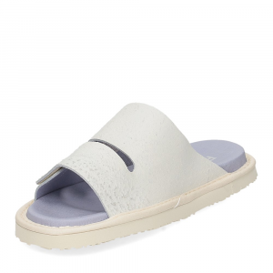 Panchic P65W Flat slide scratched suede white-4