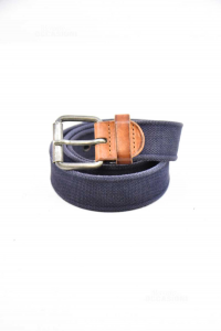Belt Man Napapijri Blue With Detrtagli In Leather (length Tot 110 Cm)