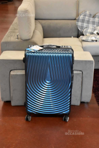Trolley Suitcase Blue Effect Carbon New Big