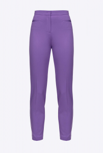 Pantalone Perfetto aderente tessuto tecnico viola Pinko