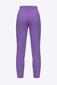 Pantalone Perfetto aderente tessuto tecnico viola Pinko