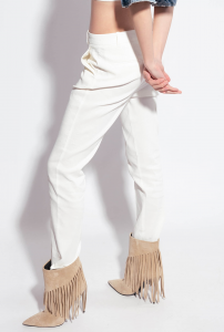 Pantalone Bello cigarette-fit lino stretch bianco Pinko
