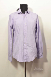 Shirt Man Polo Ralph Lauren Size.15 Purple Summer Custom Fit