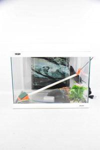 Aquarius Fish In Glass Mirabello White 30 Liters With Pump Light Bulbs And Accessories