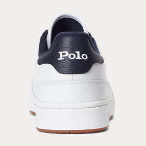 Sneakers Polo Ralph Lauren Court Basse in Pelle - White Navy Blue
