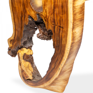  Tavolo #CH18bis in legno di suarn con resina gamba radica e ferro #1381ID2750
