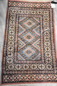 Carpet Pink White Blue 60x100 Cm In Wool
