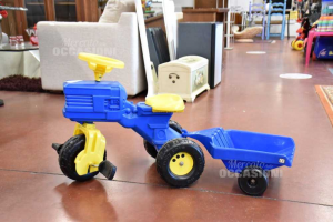 Traktor Spiel Cavalcabile Von Pedale Mit Anhänger Rolly Spielzeug Gelb Blau