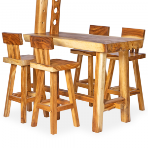 Set tavolo bar con 4 sgabelli in legno di suarn #1384ID4500