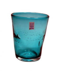 Bicchiere colorato con bolle TURCHESE Samoa
