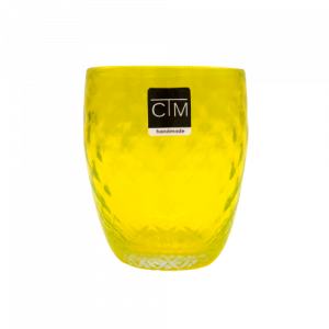 CTM bicchiere Antigua bombato giallo 31CL diamantato