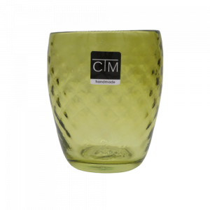 CTM bicchiere bombato Antigua verde oliva 31CL diamantato