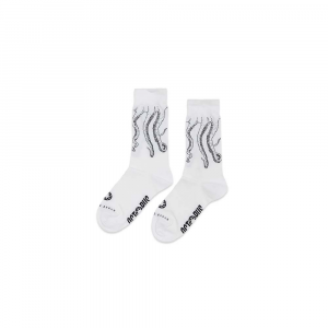 OCTOPUS Calze Socks Outline White Black 
