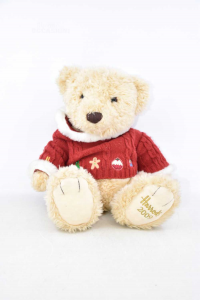 Stuffed Animal Bear Harrods With Sweater Red 30 Cm Form Sit Year 2009
