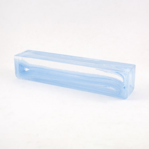Block sestino brick soul aquamarine clear crystal Murano glass transparent block