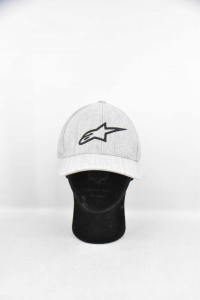 Hat Peak Alpinestarsxx L 7 3 / 8 - 7 3 / 4 Gray Logo Black