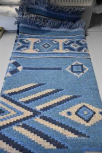 Carpet Blue Black Beige Greek Hand Made 240x150 Cm