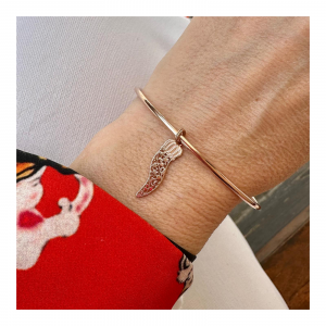 BRACCIALE RIGIDO CON PENDENTE CORNO