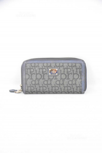 Wallet For Women Rocco Barocco Blue Ne Gray 20x10 Cm