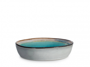 H&h Insalatiera Teide In Stoneware Azzurro Cm 20