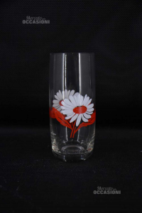 Glass Glasses With Daisies 6 Pieces By Cerve
