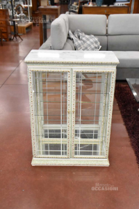 Display Cabinet Form Venice Green White Golden 70x94x32 Cm