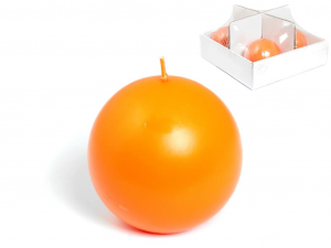 Candela Basic A Sfera In Paraffina Colore Orange ø9cm