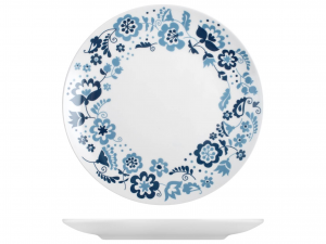 H&H Servizio Tavola 18 Pezzi Margaret In Stoneware Decorato Bianco E Blu