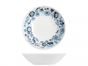 H&H Servizio Tavola 18 Pezzi Margaret In Stoneware Decorato Bianco E Blu