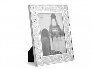 Portafoto Con Cornice In Alluminio Decorato, 18x13 Cm