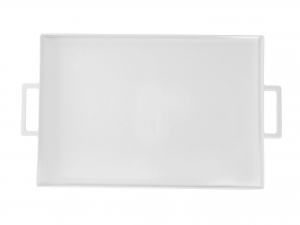 Vassoio Rettangolare In Melamina Colore Bianco Cm43x29