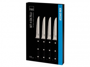 H&H - Set 4 coltelli da bistecca seghettati Superior