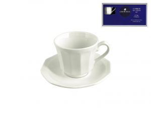 Set 6 Tazze Caffè Arctic White In Earthenware Con Piatto