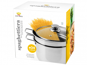 Krüger Spa - Pentola per Spaghetti in Acciaio Inox, 24 cm