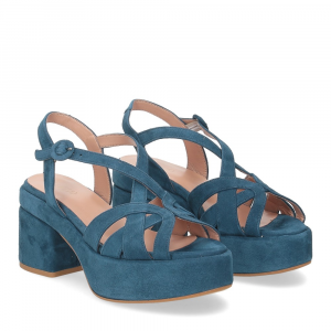 Il Laccio sandalo 5014 camoscio blu