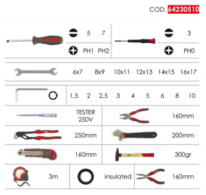 Set utensili manuali in astuccio 30 pz - Lti 64230510