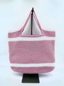 Shopper Crochet L Tricot rosa REBELLE