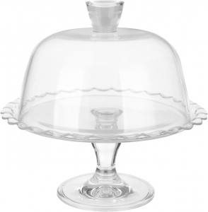 Piatto tondo in vetro per torta e dolci con campana cupola cloche in vetro  trasparente
