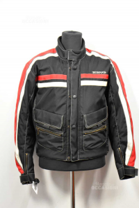Jacket Man For Motorcycle Bieffe Black Red White Removable Cover Size.l