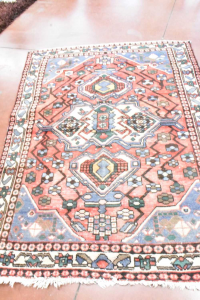 Teppich Persisch Hand Gemacht 147x202 Cm Rot Hellblau