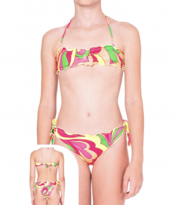 Bikini Bimba Fascia frou frou e slip nodi regolabile Wet Me Fui