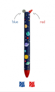 Legami Penna Click&Clack a Due Colori blue rossa Space Spazio