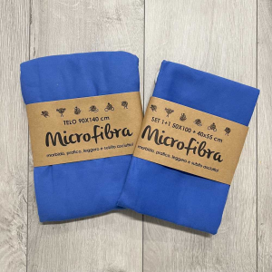 Set 3 pezzi asciugamani in microfibra Blu