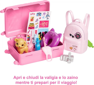 Barbie - Set da viaggio Malibu, Bambola e accessori