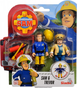 Simba - Set di 2 personaggi, Il Pompiere Sam, 7,5 cm