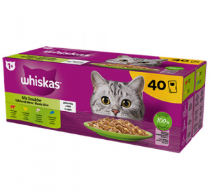 Whiskas Multipack per Gatti con Manzo, Pollo, Tonno e Salmone da 40x85 gr