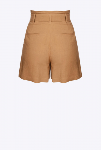 Shorts Semplice in lino con cintura Pinko
