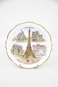 Plate Limoges France Real Gold The Tour Eiffel 16.5 Cm
