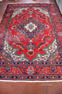 Teppich Iraniano Rot Blau Weiß 200x290 Cm (defekt Verbraucht)