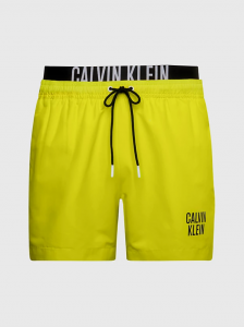 Calvin Klein Pantaloncini Da Bagno Corti Con Fascia In Vita Doppia - Intense Power Lemonade Yellow